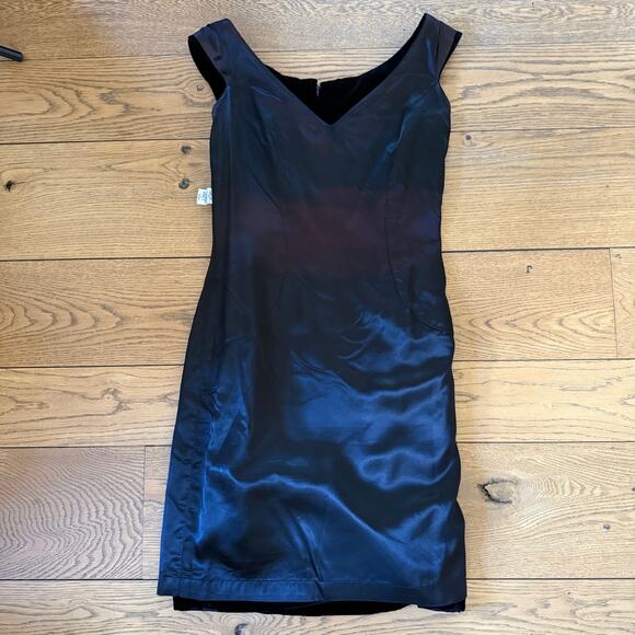 Vintage Victor Costa Black Velvet Cocktail Dress Saks Fifth Avenue Size 10 - Picture 5 of 9